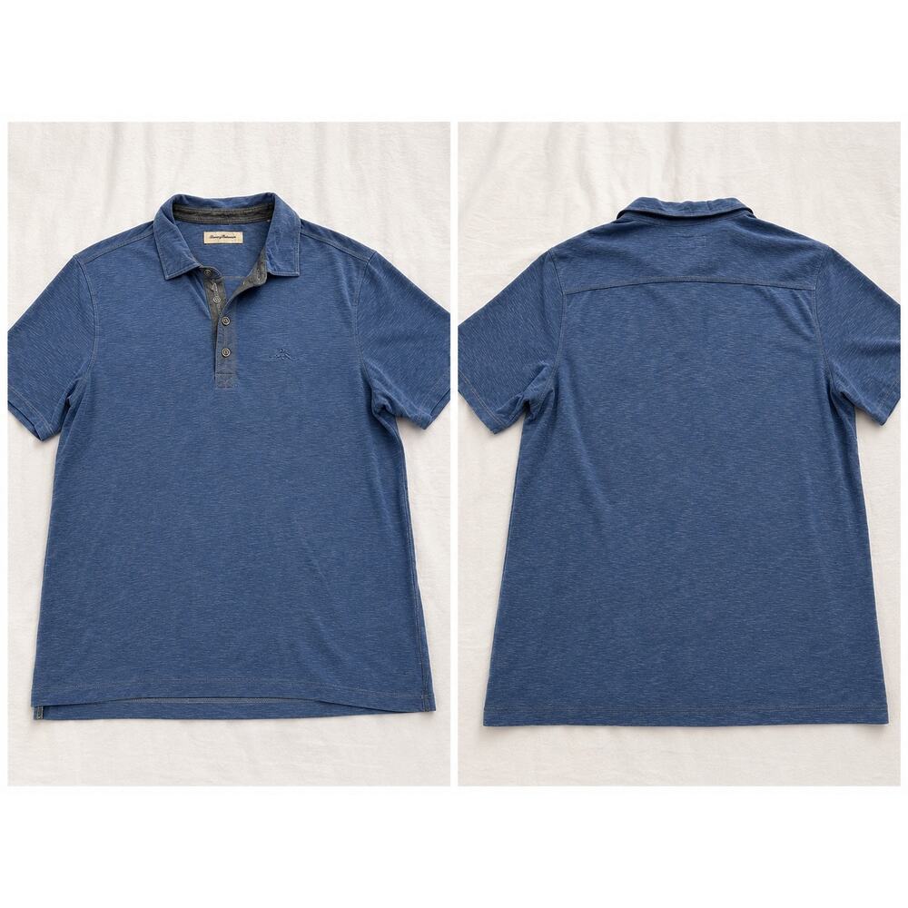 Tommy Bahama Blue Polo Shirt XXL Tencel Modal Stretch Casual Soft Luxury
